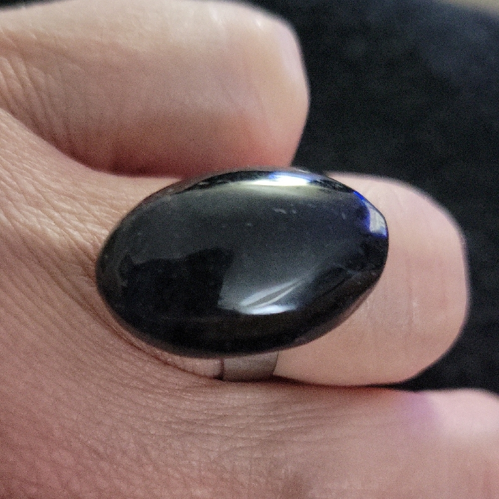 Black Obsidian Adjustable Ring - image 1